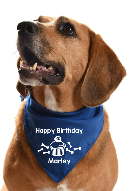 happy birthday personalised dog bandana with dogs name custom