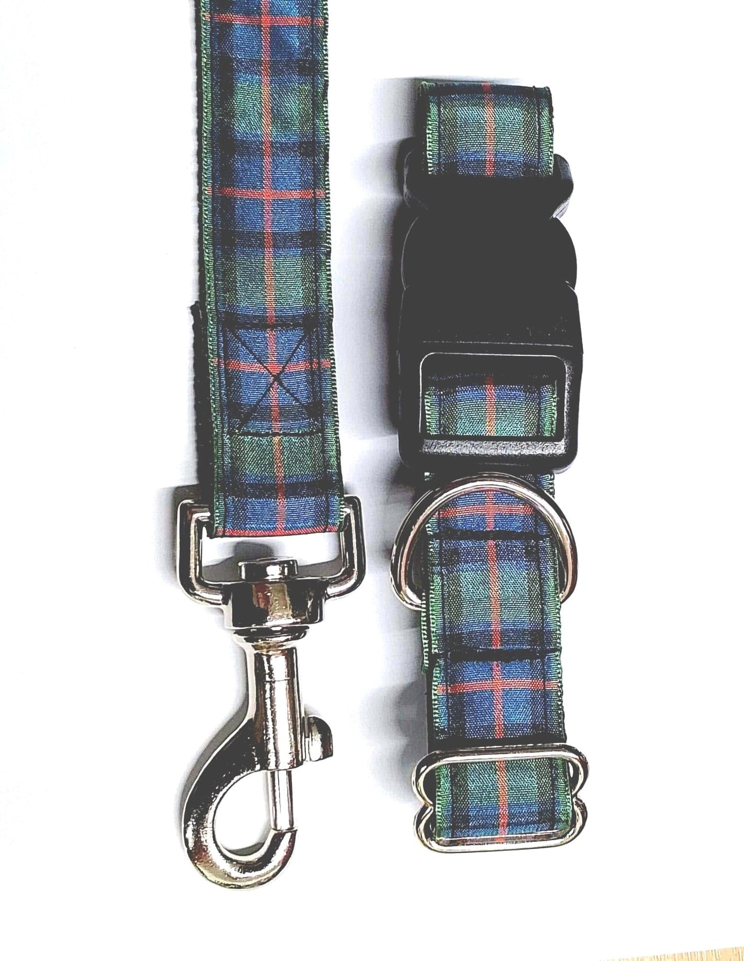 FLOWER OF SCOTLAND TARTAN DOG LEAD AND COLLAR SET