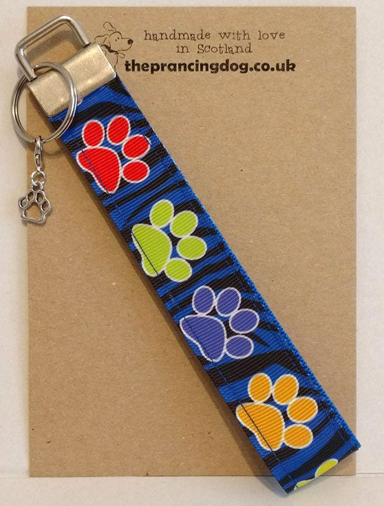 wrist fob big paw prints blue