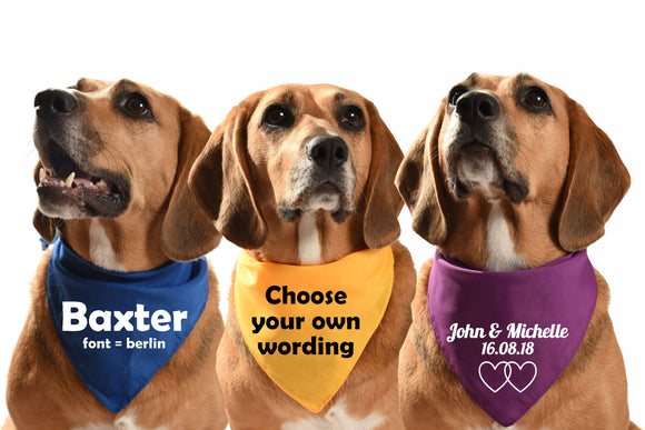 customised personalised dog bandanas
