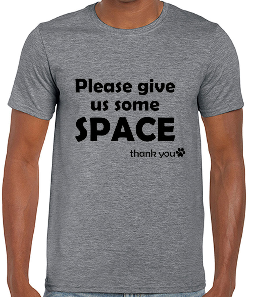 please give us some space tshirt for dog walking owners of reactive dogs who need space yellow dog