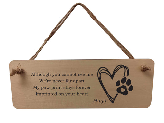 wooden sign pet remembrance cat or dog grieving grief personalised and customised