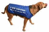 blue dog coat safety and warning message