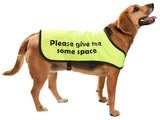 printed dog coat = communicoat i need space give me space yellow dog please give me some space