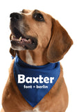 Customised personalised dog bandana with dogs name