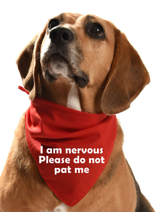 I am nervous please do not pat me dog bandana for yellow dogs