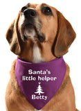 christmas festive dog bandana personalised customised with dogs name Santa