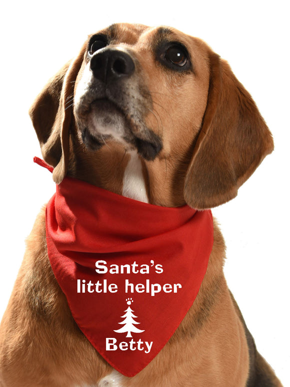 Santa's Little Helper customised personalised dog bandana festive christmas