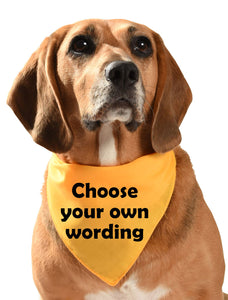 personalise yellow dog warning/training/nervous dog bandana