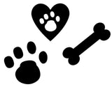 motifs and graphics paw heart and bone for personalised dog bandana