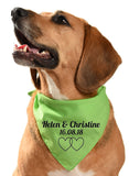 wedding / civil ceremony dog bandana with names and date