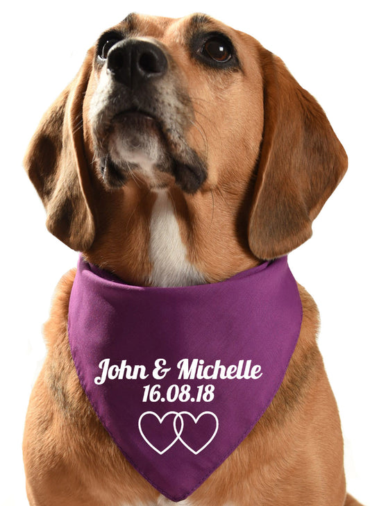 personalised wedding / civil ceremony dog bandana